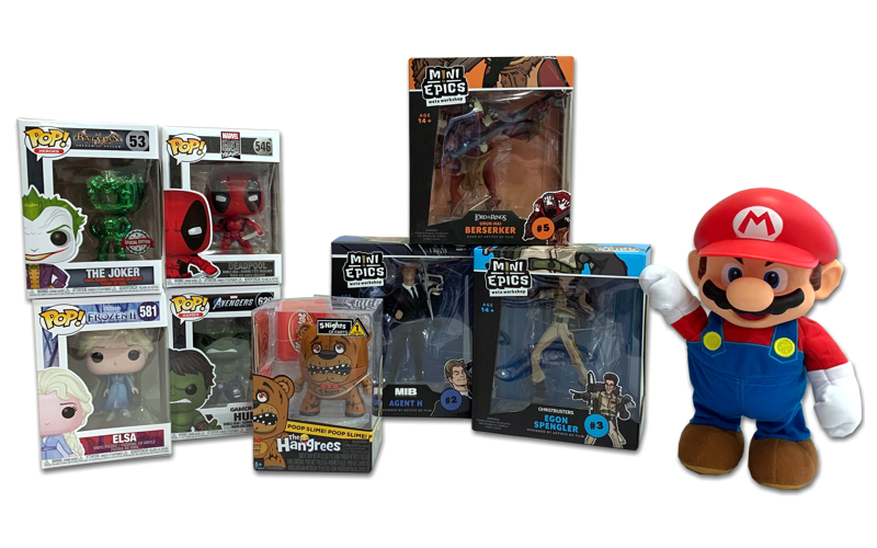 Figurer fra Funko POP, Mini Epics m.fl.